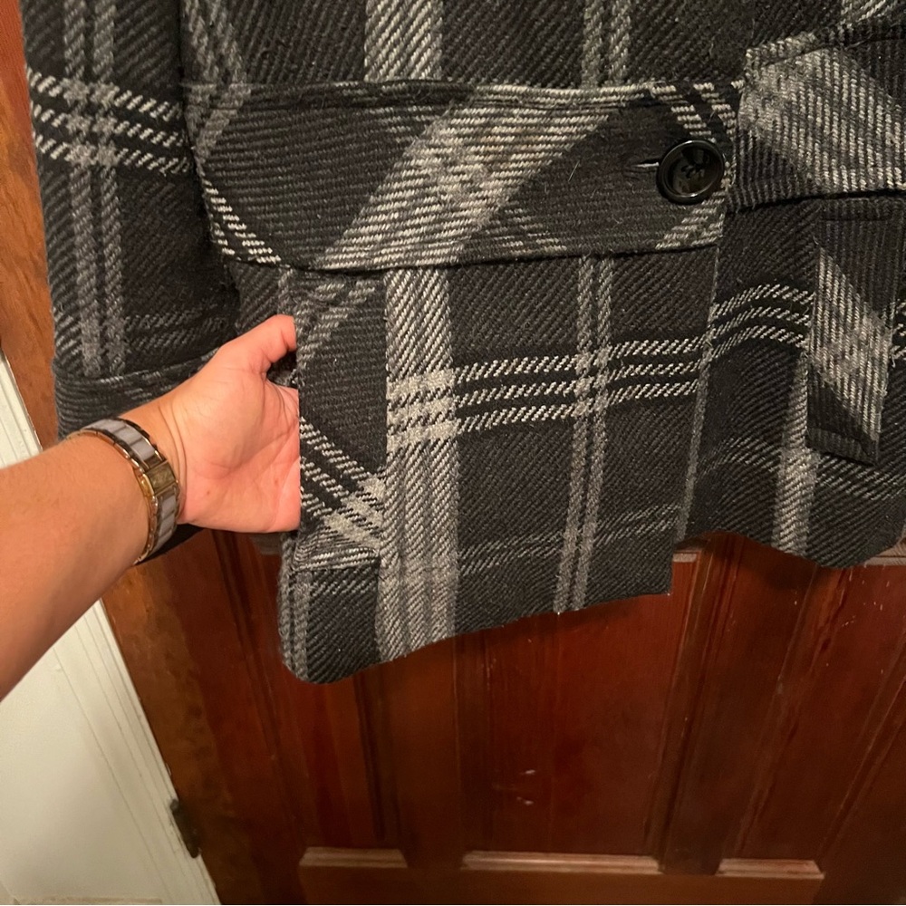 Braetan wool mix winter jacket. Black and white print. - Picture 3 of 11